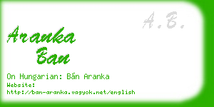 aranka ban business card